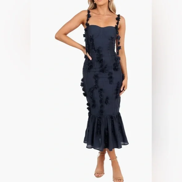 Posedly Rosette Mermaid Midi Dress Petal & Pup - Picture 1 of 5